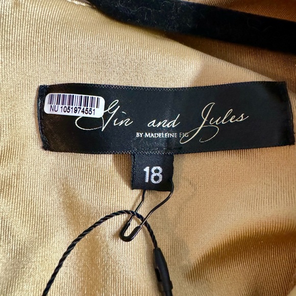 18W NWT Free People x Gin and Jules-gold nylon/spandex mini part dress.Size 18W - Picture 6 of 10